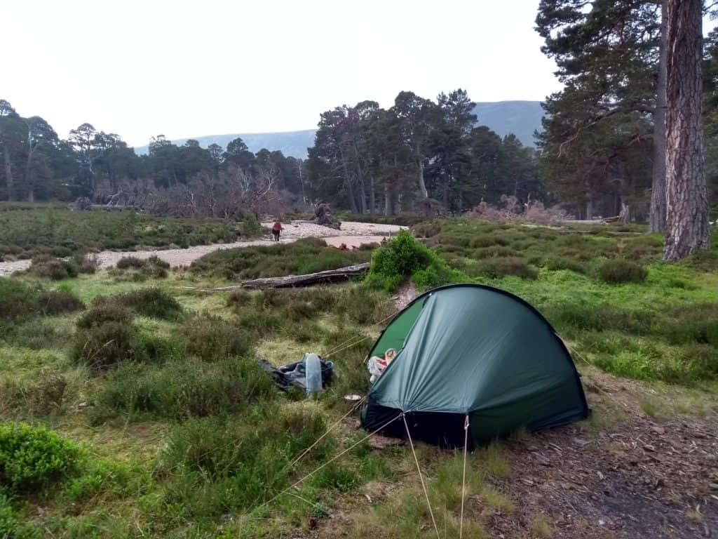 Camping in Glen Derry,Cairngorms