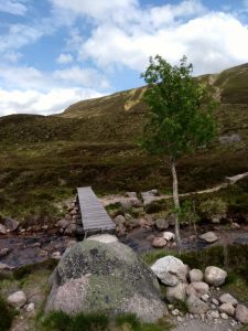 Footbridge in Upper Glen Derry,Cairngorms