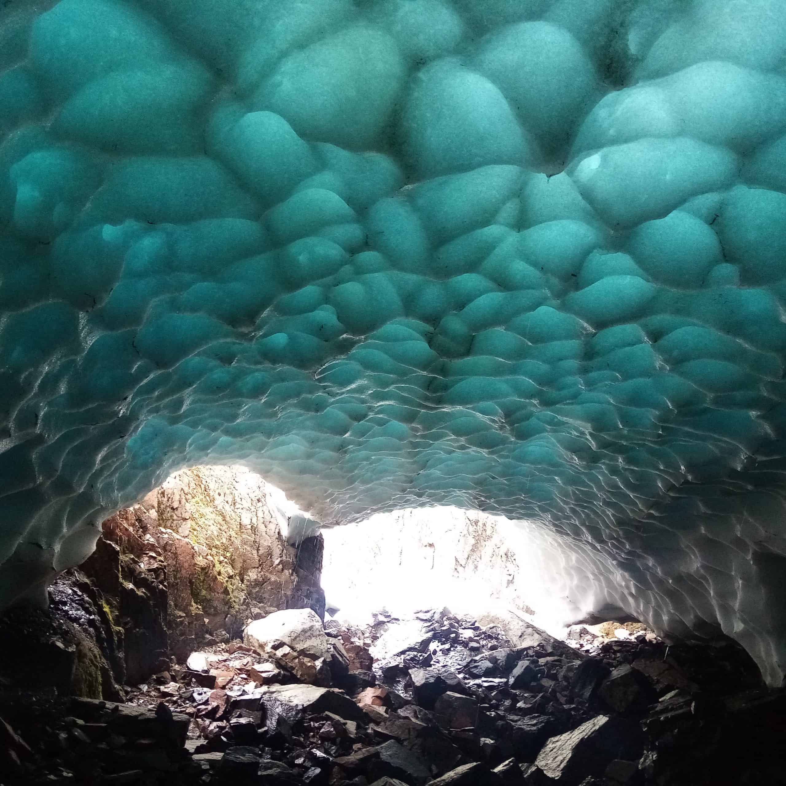 snow tunnel I had to go under to access a route on Ben Nevis