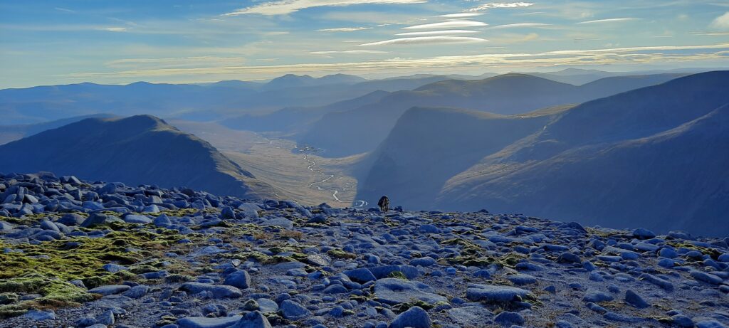 Carn a Mhaim and Devils Point from slopes of Ben Macdui